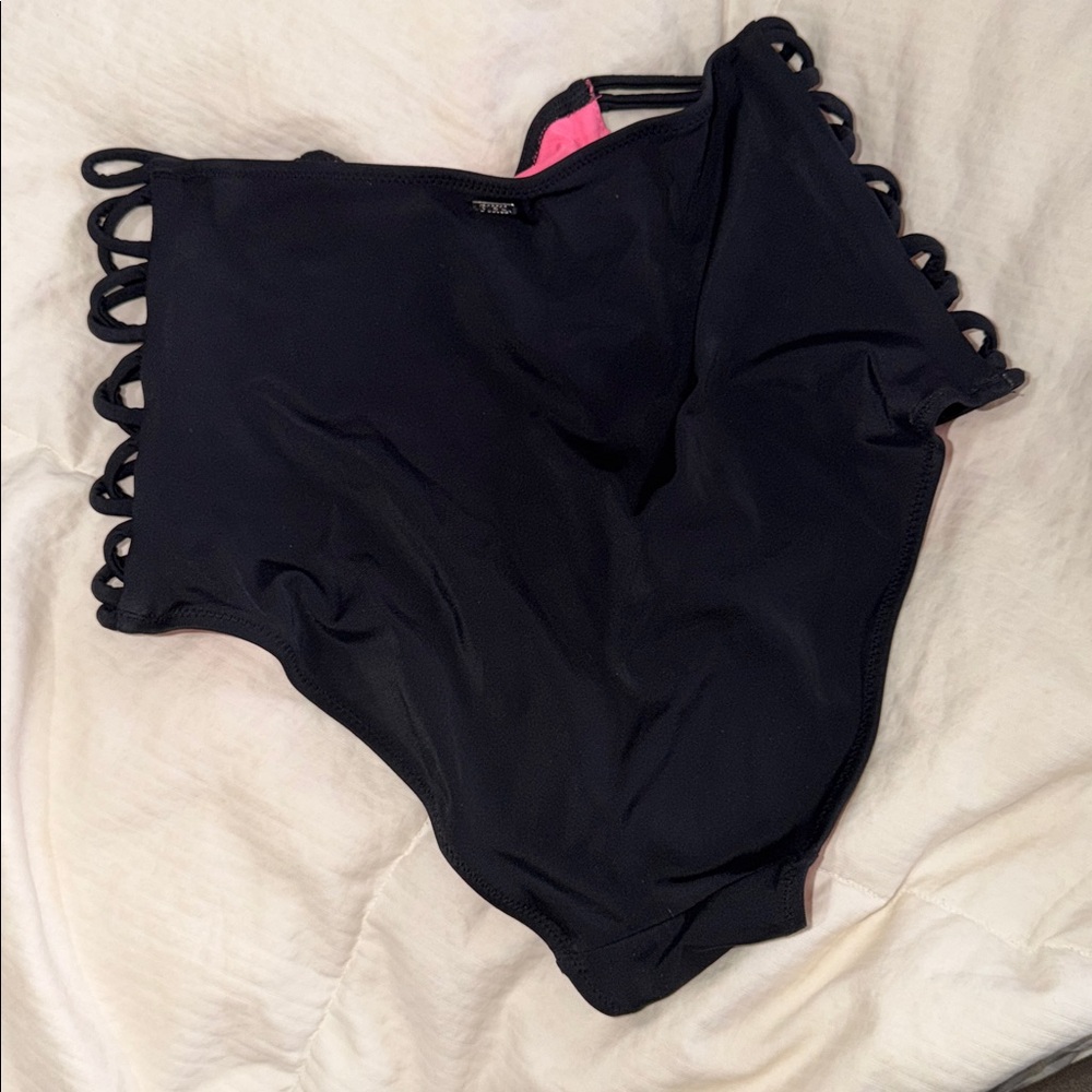 Victoria’s Secret /Pink swim, bikini, bottoms.Black and Pink - Picture 4 of 5